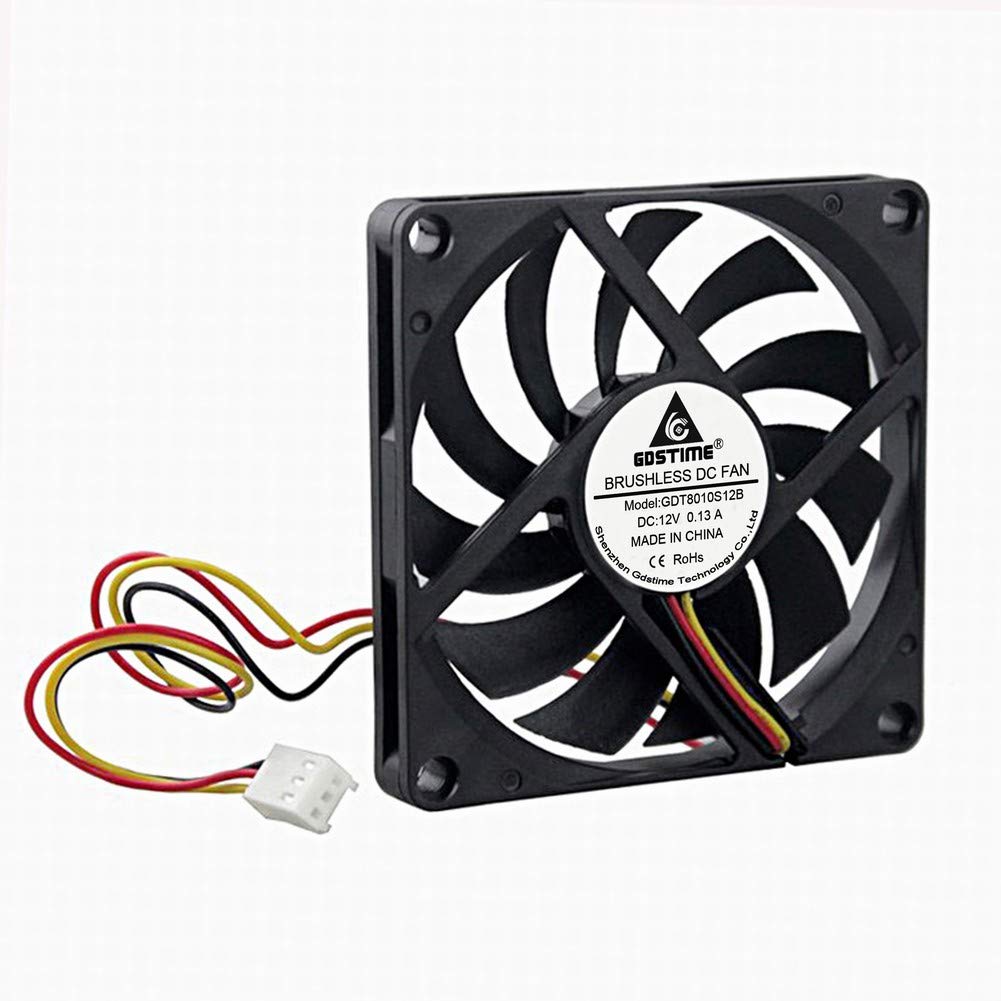  [AUSTRALIA] - GDSTIME Quiet 80mm Fan, 12V 3PIN 80mm x 80mm x 10mm Brushless DC Fan for CPU Coolers