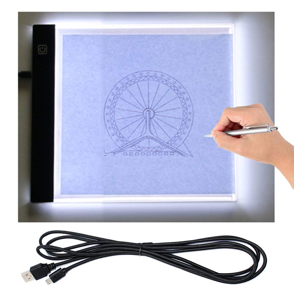  [AUSTRALIA] - Light Pad Drawing A5 Tracing Light Table LED Copy Board Ultra-Thin Display Pad Brightness Adjustable Stencil Artist Art Tracing Tatto Table LED pad a5