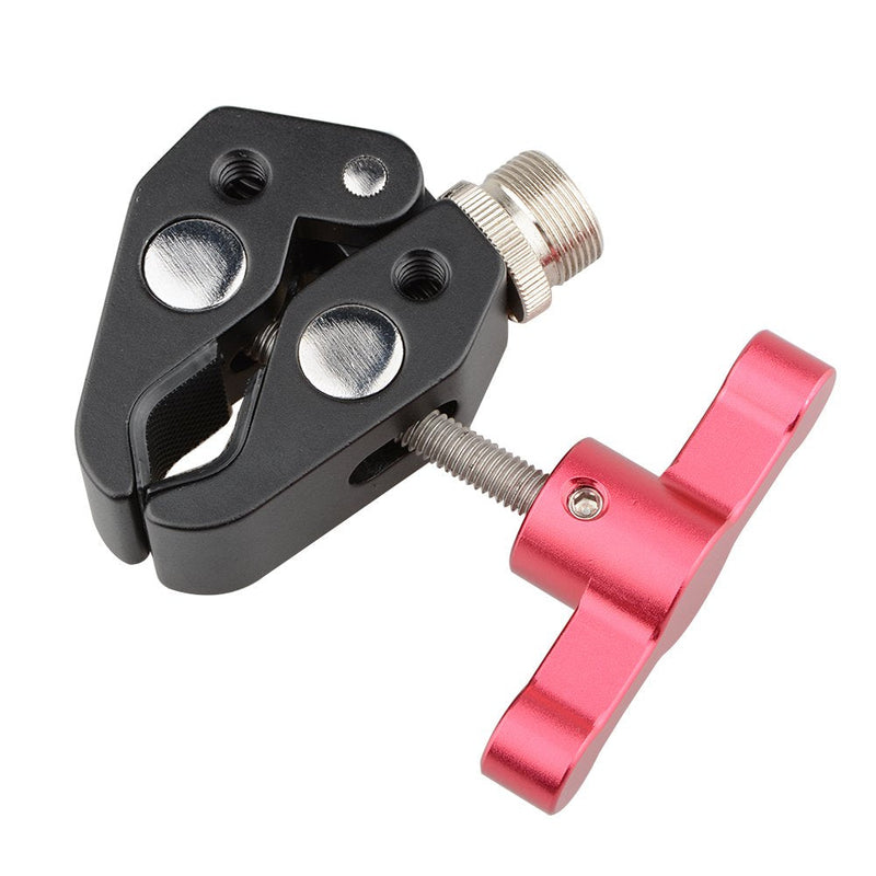  [AUSTRALIA] - CAMVATE Super Clamp Crab Pliers Clip with 1/4" to 5/8" Convertion Screw (Red T-handle) - 1673