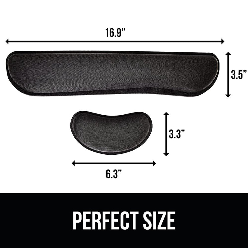  [AUSTRALIA] - Gorilla Grip Soft Gel Memory Foam Ergonomic Wrist Rest, Slip Resistant, Comfortable Keyboard and Mouse Pad Cushion Set, Typing Pain Relief, Support for Office Computer Desks, Laptops, Gaming, Black