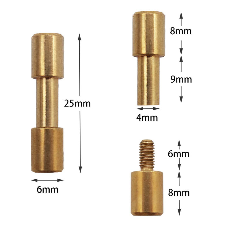  [AUSTRALIA] - 12 sets of stainless steel & brass bracket bolt fasteners tactical lock rivets, knife DIY tool handle fastener revision, EDC knife screw(Head Diameter6 mm)