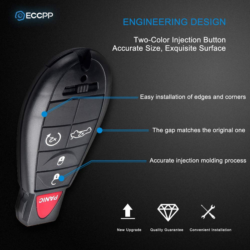  [AUSTRALIA] - ECCPP 1X 433MHz Keyless Entry Remote Key Fob Uncut Replacement fit for Jeep Dodge Chrysler Series M3N5WY783X