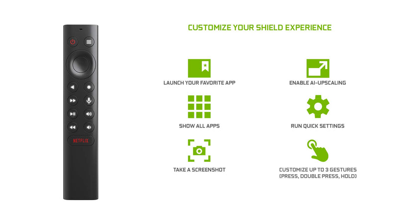 NVIDIA SHIELD Remote; Voice Search, Motion-Activated, Backlit Buttons, Customizable Menu Buttons, and IR Blaster to Control your TV - LeoForward Australia