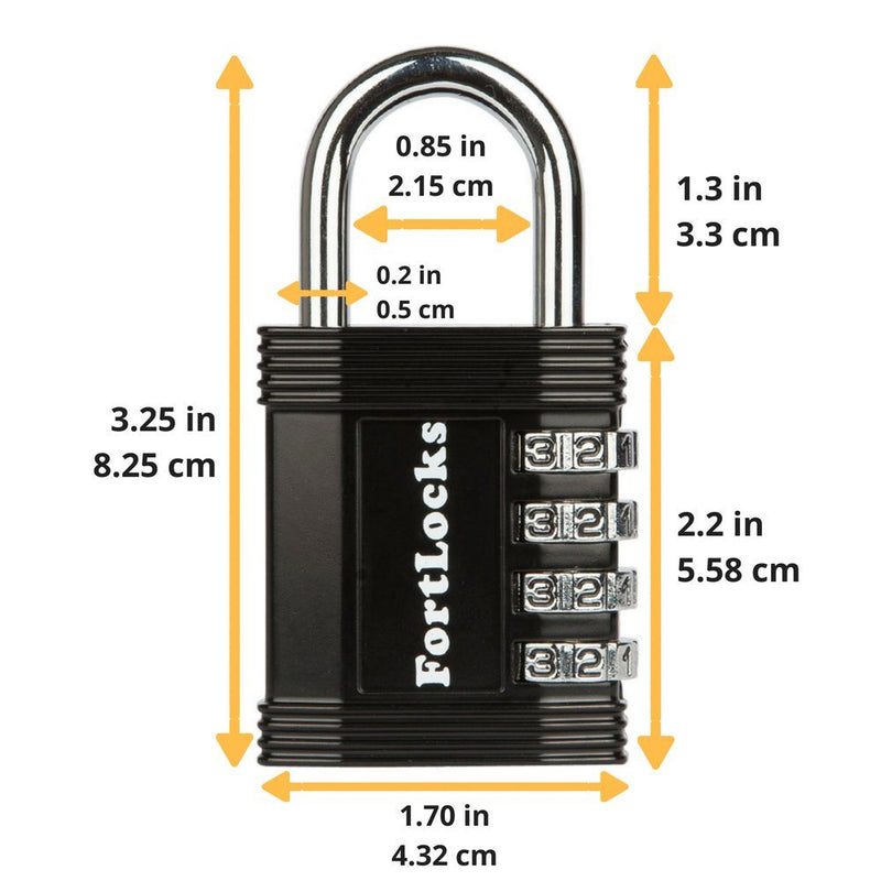  [AUSTRALIA] - FortLocks Padlock - 4 Digit Combination Lock for Gym Outdoor & School Locker, Fence, Case & Shed – Heavy Duty Resettable Set Your Own Combo – Waterproof & Weatherproof (2 Pack - Black) 2 Pack - Black