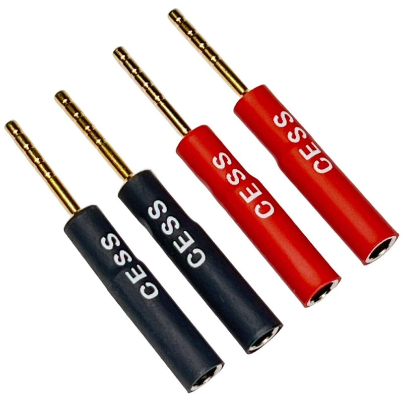  [AUSTRALIA] - CNCESS CESS-053 Banana Plug to Pin Plug Adapter, 4mm Female to Male Screw Type Banana, 4 Pack (Straight PIN) Straight PIN