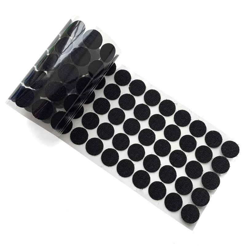  [AUSTRALIA] - Yzsfirm 20mm Diameter Hook & Loop Self Adhesive Dots Tapes 200 Pcs(100 Pair) Black Strong Adhesive Sticky Back Coins Tapes for Classroom, Office, Home 02 Black 20mm/0.78”