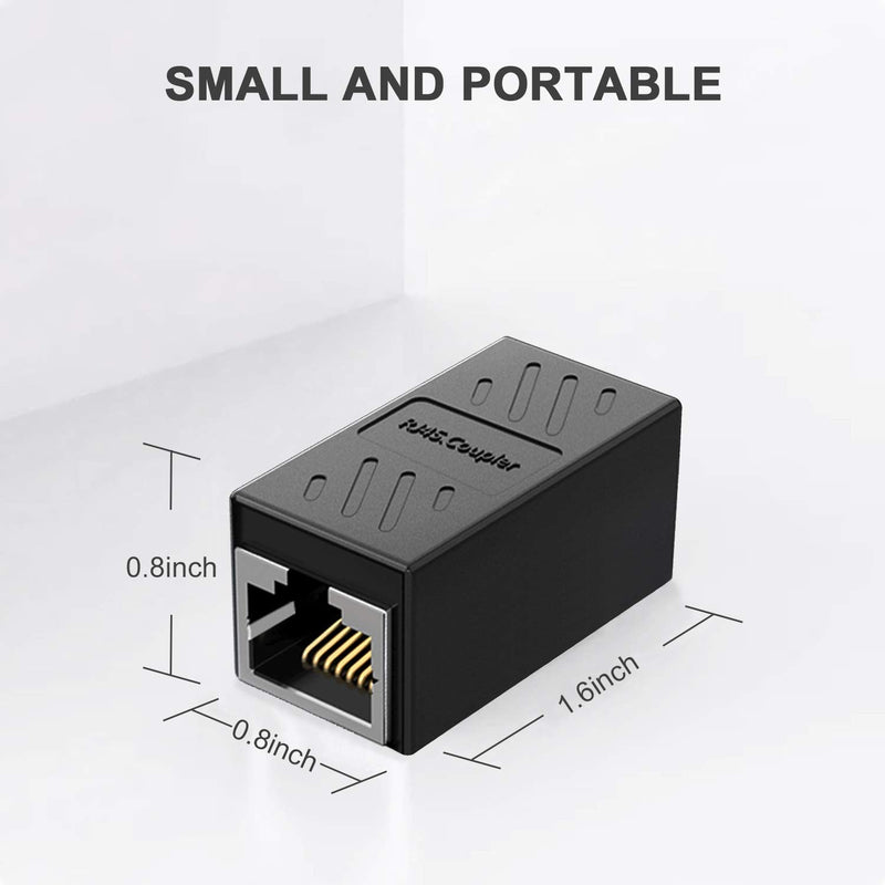  [AUSTRALIA] - LVY Ethernet Extender RJ45 Couplers Network Cable Coupler Cat 5 Coupling Lnternet Female to Female Connector Lnline Coupler for Cat5/ Cat5e/ Cat6e/ Cat7 Ethernet Extension Cable(3 Pack Black) Black 3PCS