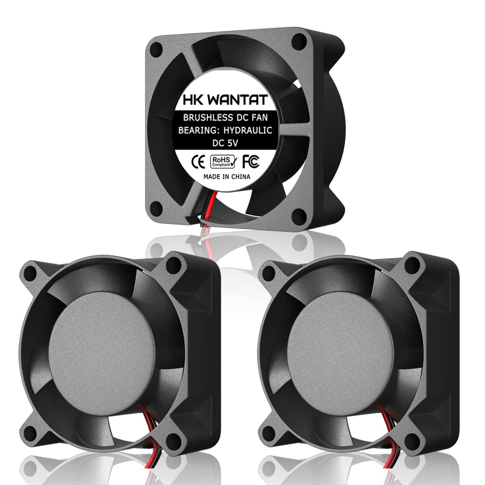  [AUSTRALIA] - 3Pcs HKWANTAT Dual Ball Bearings Brushless DC Cooling 25mm Fan 5v 2510 25x25x10mm 2-Pin 5V-Ball