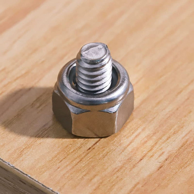  [AUSTRALIA] - Glvaner #10-24 Thread Size Stainless Steel Hex Locknuts with White Nylon Insert 304 Stainless Steel 18-8 100 Pack #10-24 ( 100 pcs)