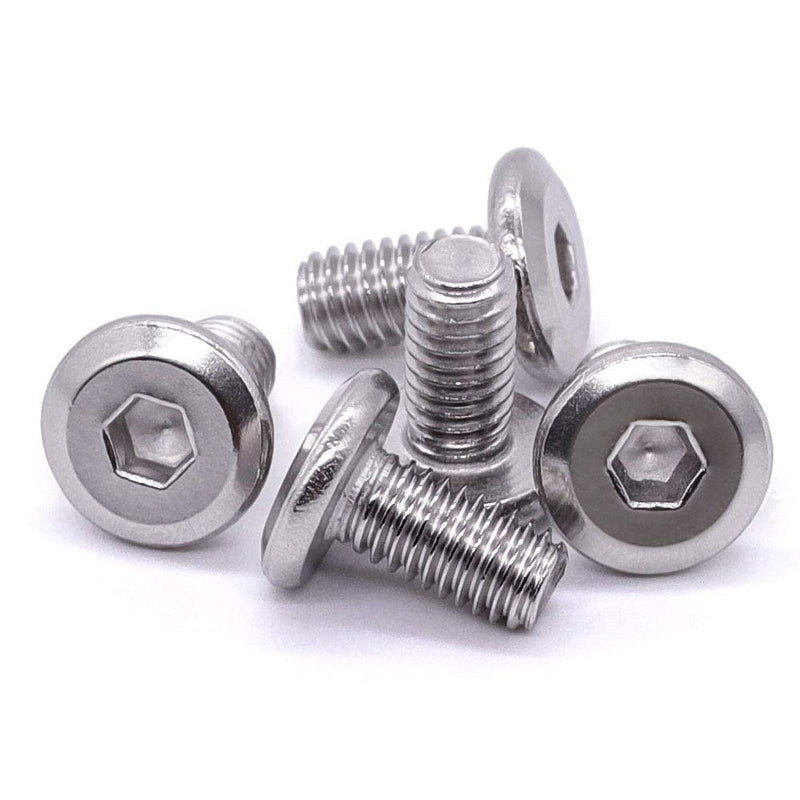  [AUSTRALIA] - M6-1.0 x 10mm Flat Head Hex Socket Cap Screws Bolts, 304 Stainless Steel 18-8, Countersunk Connector Screws for Furniture Baby Bed Chairs, Bright Finish, Full Thread, Pack of 30 M6-1.0 x 10mm (30 PCS)