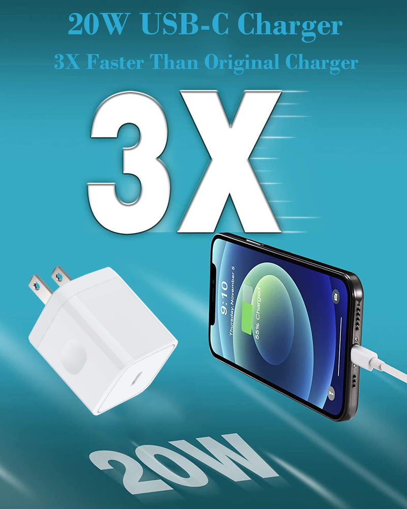 [AUSTRALIA] - USB C Wall Charger, iPhone Fast Charger Block 2Pack 20W PD Power Adapter Compatible with iPhone 14/14 Pro/14 Pro Max/14 Plus/13 12 11 Pro Max/Pro/Mini/XS/XR/X, iPad Pro/Mini, Galaxy,Google Pixel 5/4/3