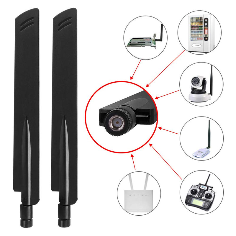 SMA 4G LTE Antenna, WiFi Antenna Signal Booster 2.4GHz+5GHz Dual Band Amplifier for Verizon/AT&T/Wireless Network Router/Modem/Acess Point and More, Directional Network Reception SMA Male Plug -2 Pack Black - LeoForward Australia