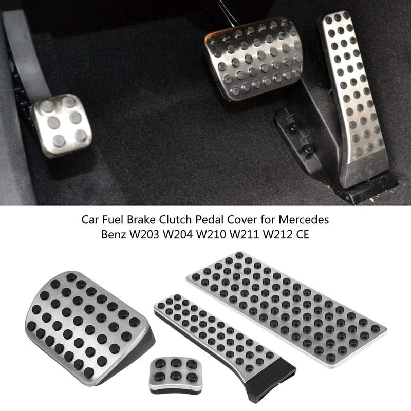  [AUSTRALIA] - Suuonee Brake Clutch Pedal, 4pcs Car Fuel Brake Clutch Pedal Cover for Mercedes Benz W203 W204 W210 W211 W212 CE