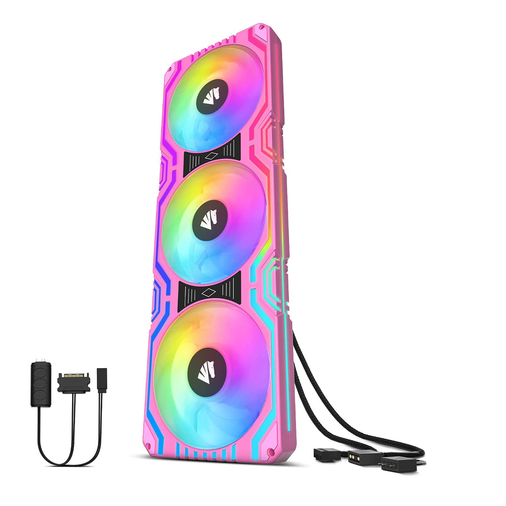  [AUSTRALIA] - Asiahorse ARGB 360mm Pwm Chassis Fans Use in Pc Case,Computer Cooling System,Best Heat Radiation Solution for The Pc Case Fans pink-360
