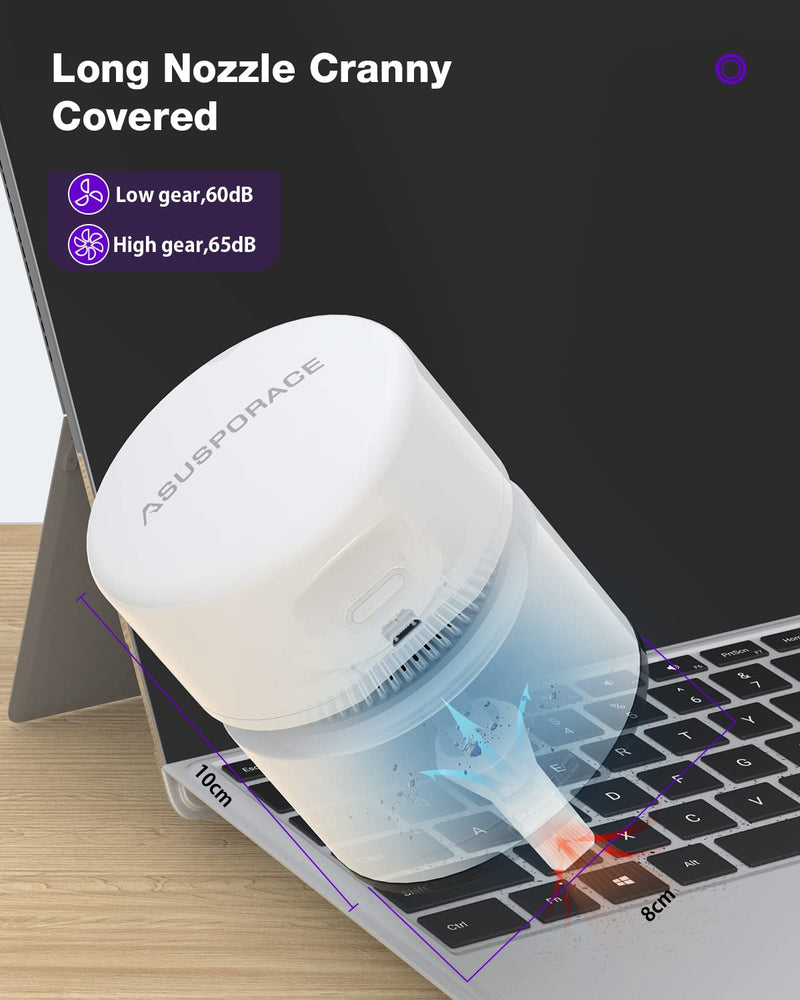  [AUSTRALIA] - Handheld Cordless Vacuum,Home Office Desk Cleaner for Crumbs and Dust Cleaning,Mini Keyboard Vacuum Cleaner Rechargeable for Car/Laptop/Handwork/Pet White