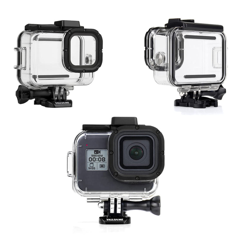  [AUSTRALIA] - YALLSAME Waterproof Case Housing Case for GoPro Hero 8 Black Action Camera 196ft / 60m Underwater Protective Dive Accessory for GoPro 8 Black Ideal for Scuba Diving Snorkeling Photography Recording Waterproof Housing for Hero8