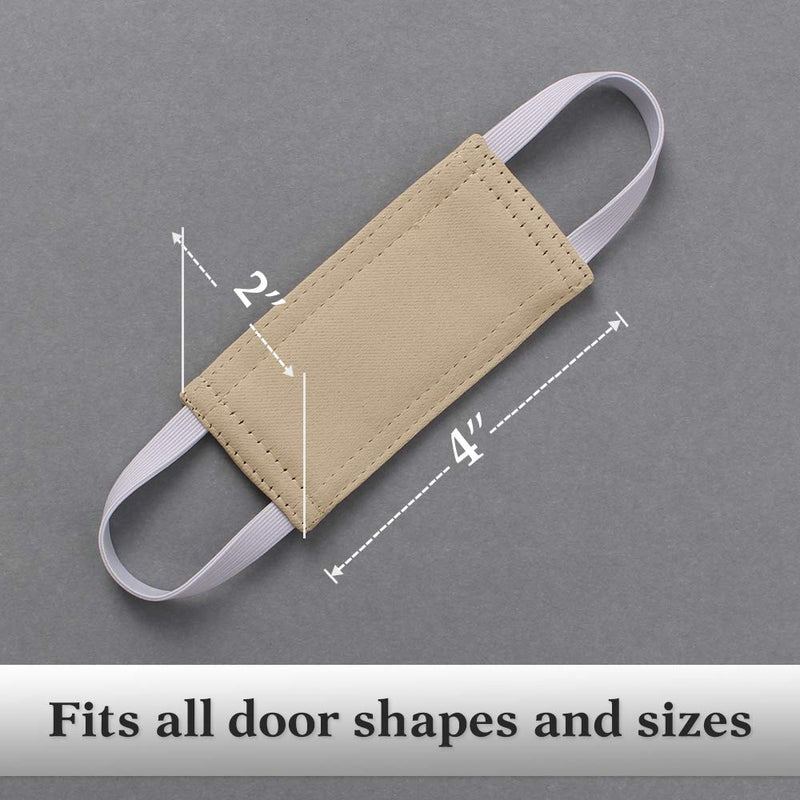  [AUSTRALIA] - Nursery Door Latch Cover Silencer - Door Closer Jammer Cushion for Baby Good Sleep Ready Made Universal Door Knob Latch Silence Cover for Quiet, W 4 x L 2 inches, Pack-3, Biscotti Beige 4x2 inches