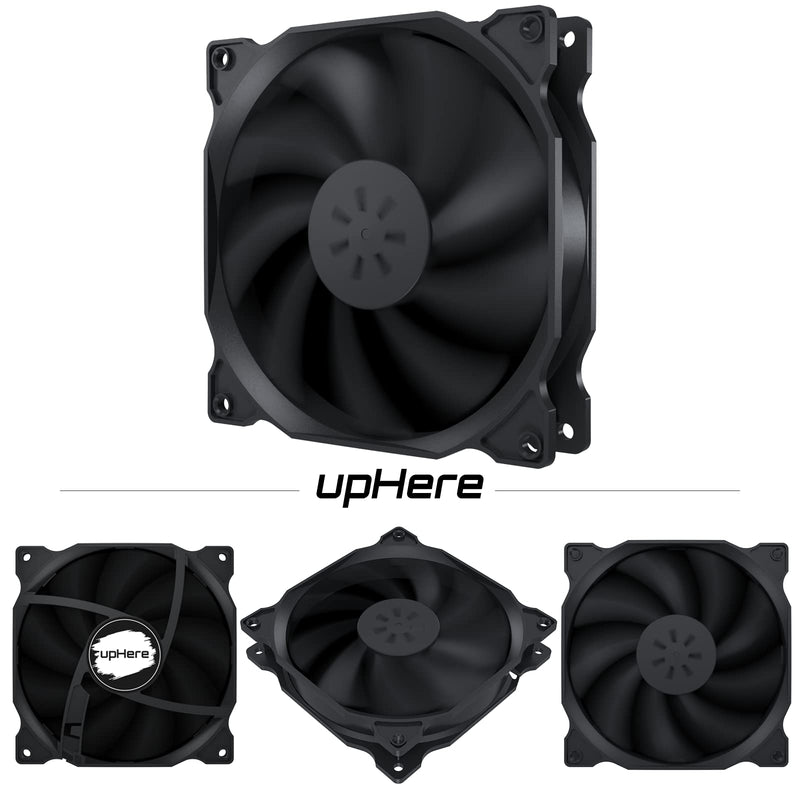  [AUSTRALIA] - uphere 3-Pack Long Life Computer Case Fan 120mm Cooling Case Fan for Computer Cases Cooling,12BK3-3 3PIN Black 3-Pack 12BK3