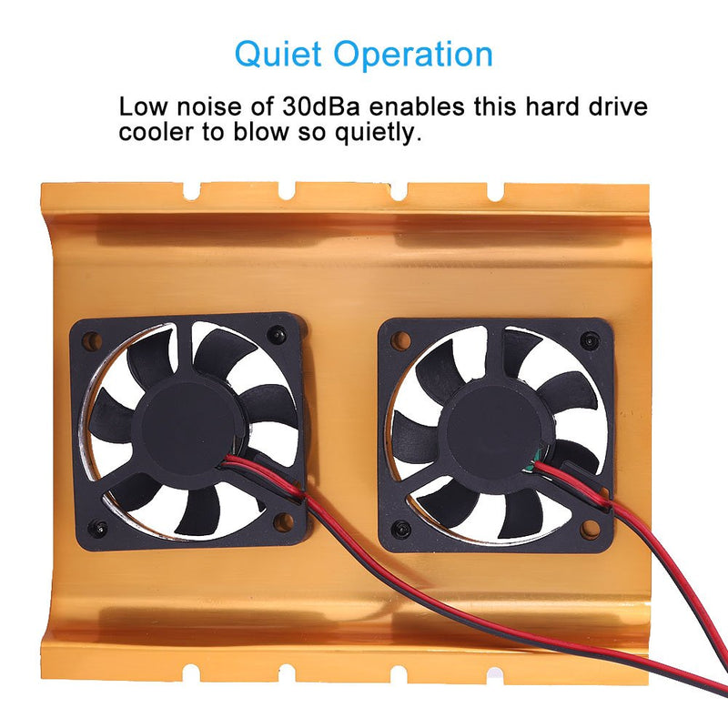  [AUSTRALIA] - Hard Disk Cooling Fan, Wind-Force Hard Drive Cooler Low Noise Super Fast Heat Dissipation Hard Disk Cooler for Hard Disk Drive(Gold) Gold
