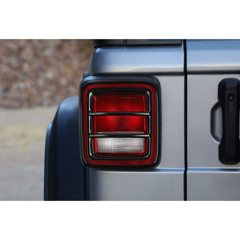  [AUSTRALIA] - JeCar Metal Tail Light Guard Cover for 2018 2019 Jeep Wrangler JL Sport/Sports - Pair (Rugged Off Road)