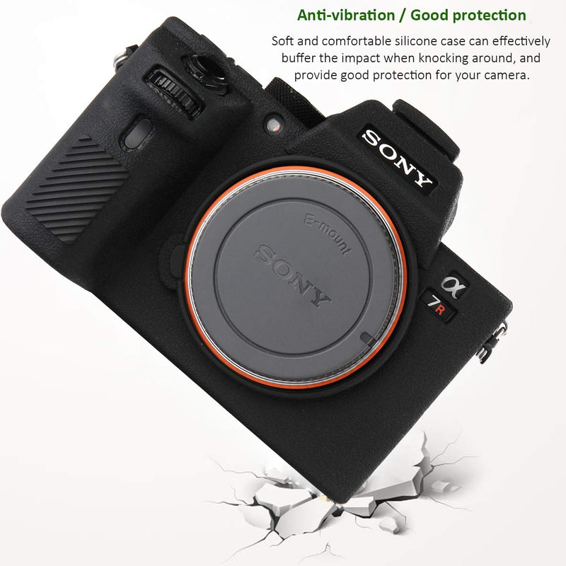 [AUSTRALIA] - Easy Hood Camera Case for Sony Alpha A7II A7RII A7SII A7 II A7R II A7S II A7R2 ILCE-7RM2 ILCE-7M2 Soft Silicone Rubber Camera Protective Body Case Skin Camera Protector Cover (Black) Black