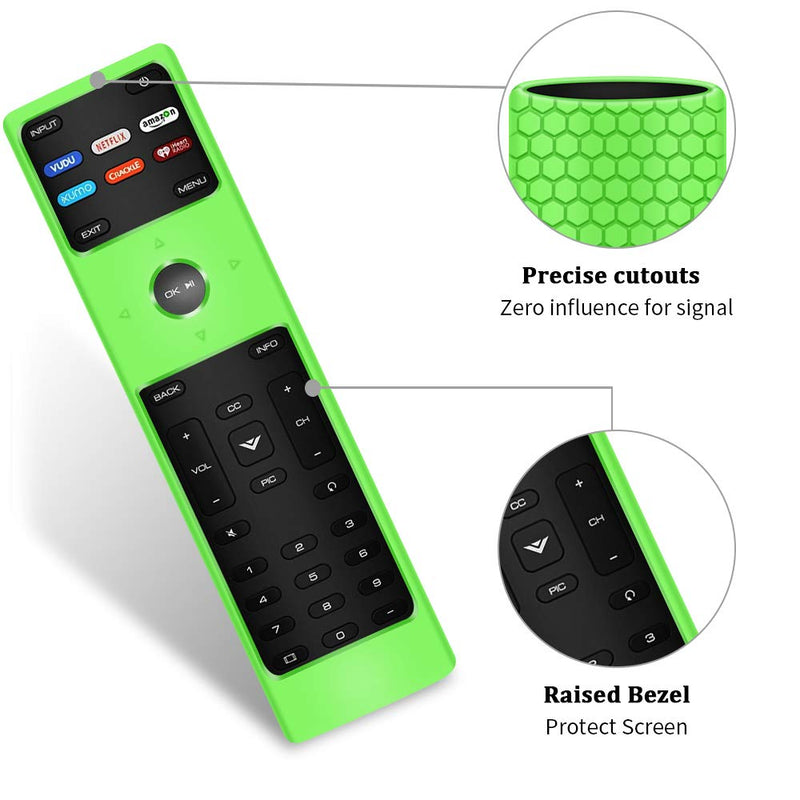  [AUSTRALIA] - 2 Pack Silicone Protective Case Cover for New XRT136 Vizio Smart LCD LED TV Remote Control,Shockproof XRT136 Vizio Remote Replacement Case,Soft Durable Remote Bumper Back Covers-Glowblue+Glowgreen