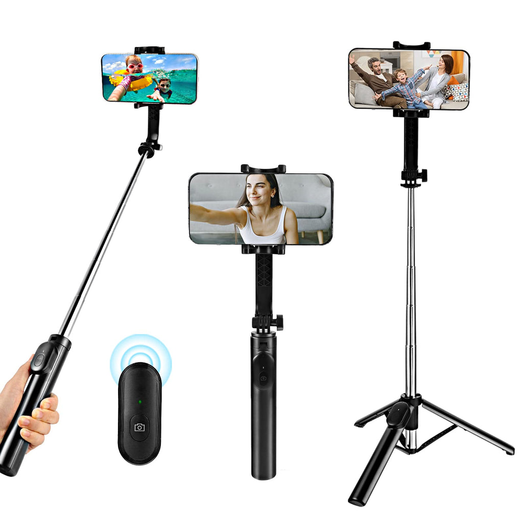  [AUSTRALIA] - AIBUCOLL Selfie Stick Phone Tripod Stand with Bluetooth| 360° Rotation All in One Extendable Cell Phone Tripod| Lightweight Travel Tripod, Compatible with iOS&Android|Up to 40 Inches 40 inch