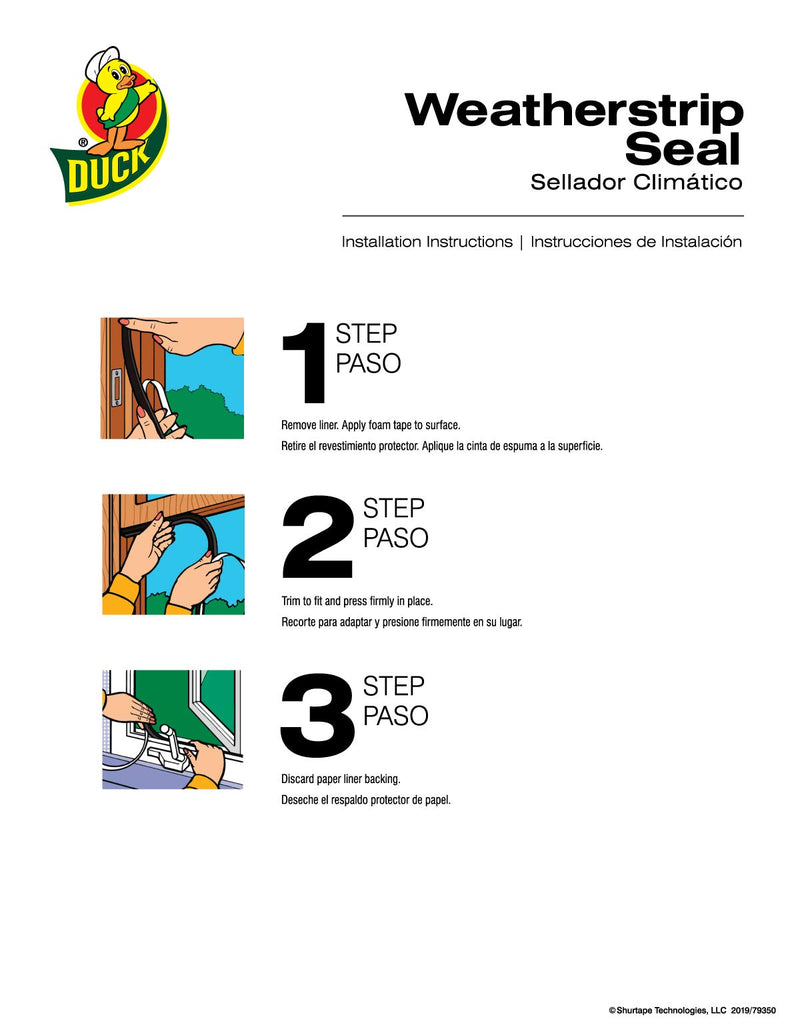  [AUSTRALIA] - Duck Brand Self Adhesive Foam Weatherstrip Seal for Extra Large Gaps, 3/4-Inch x 1/2-Inch x 10-Feet, 3 Rolls, 284424 3 Roll Extra Large Gap