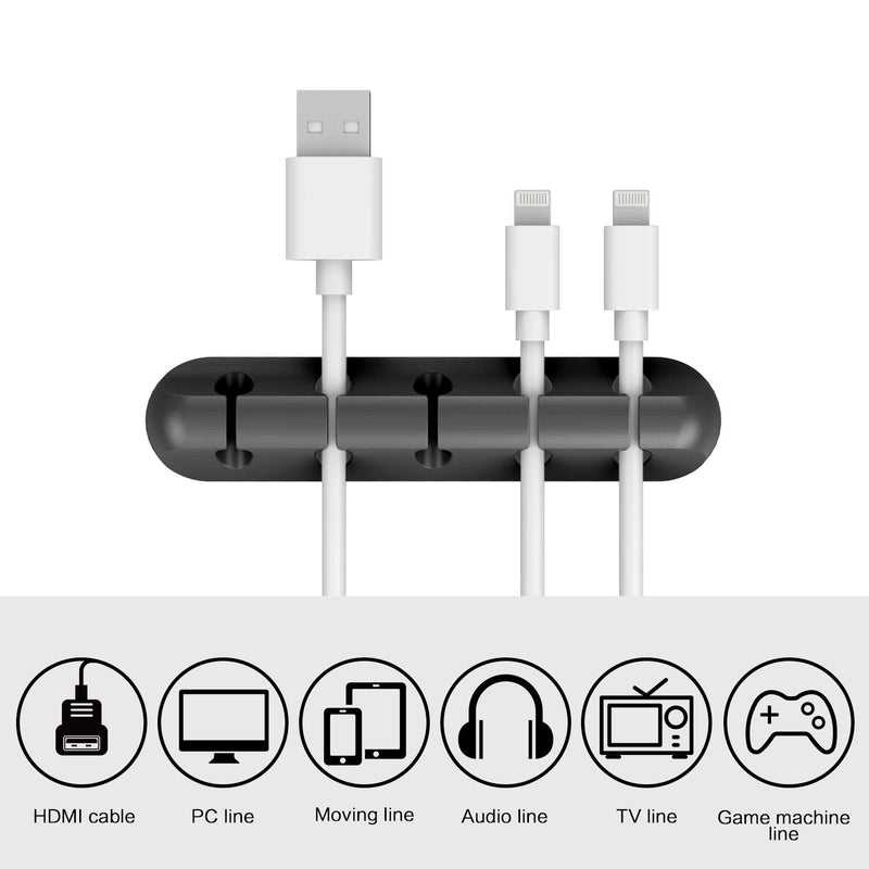 [AUSTRALIA] - 3-Piece Adhesive Cable Clips Cord Management Organizer for Power Cords, Charging Cables and Mouse & Keyboard Cables, 3/5/7 Slots for Office, Desk, Wall 3,5,7