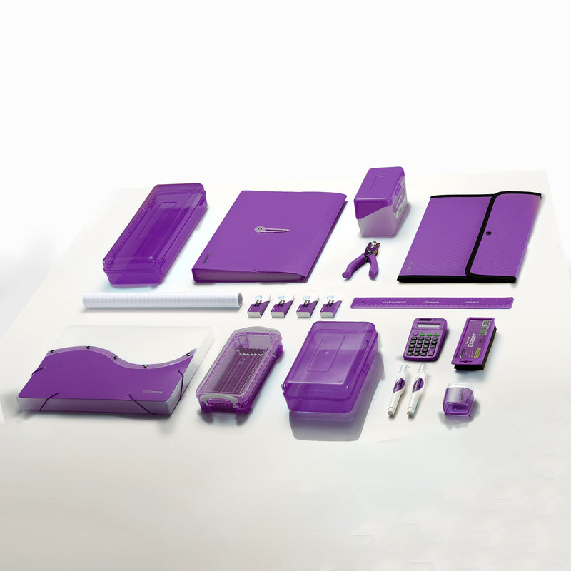  [AUSTRALIA] - Square Flap Document Holder Purple, Expanding File Folder, A4 Letter Size Reusable Filling Envelopes, Snap Closure Wallet File Pouch Also Available in Pink, Blue, Green, Red, Grey, 1 Pc– by Enday