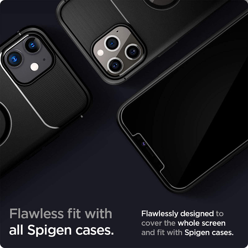  [AUSTRALIA] - Spigen Tempered Glass Screen Protector [GlasTR EZ FIT] designed for iPhone 12 (2020) / iPhone 12 Pro (2020) [Case Friendly] - 2 Pack