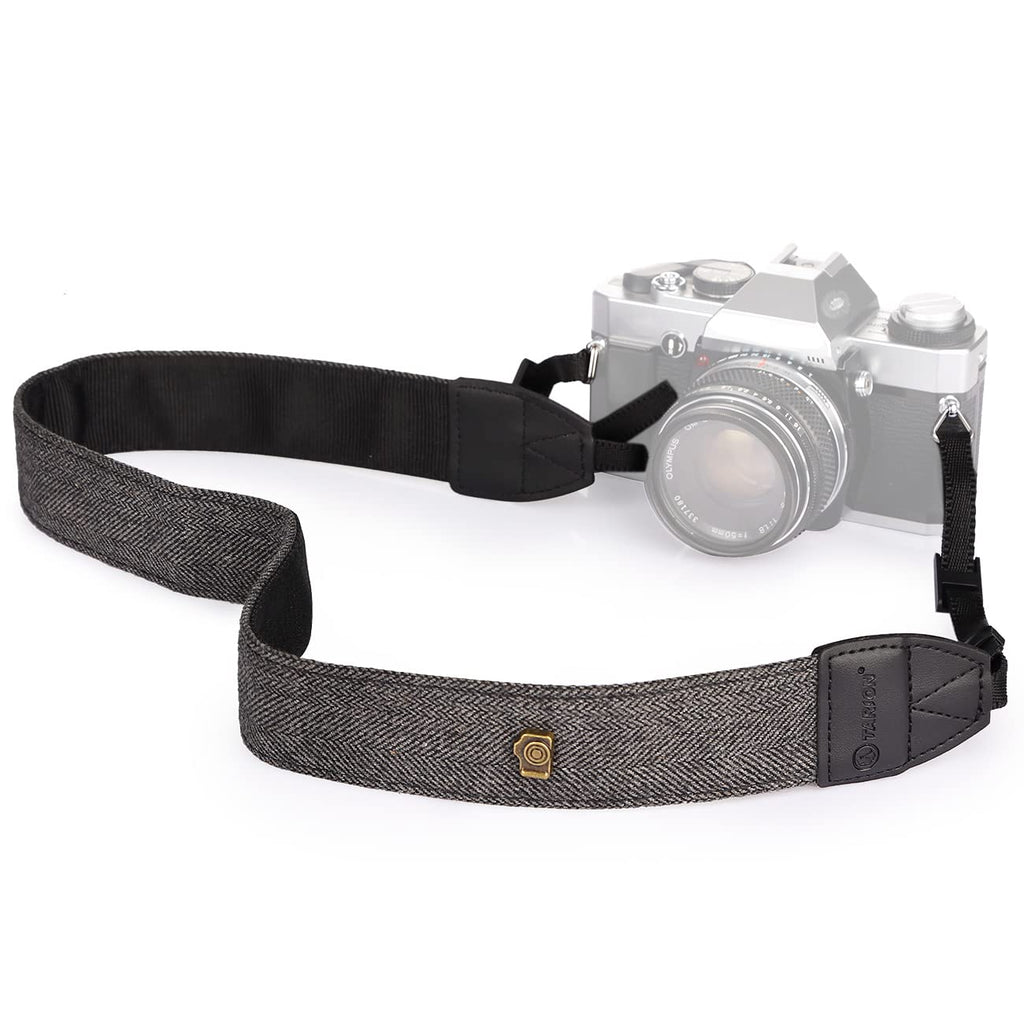  [AUSTRALIA] - TARION Camera Shoulder Neck Strap Vintage Belt for All DSLR Camera Nikon Canon Sony Pentax Classic White and Black Weave (Upgraded Version) Gray (Upgraded Version) Grey