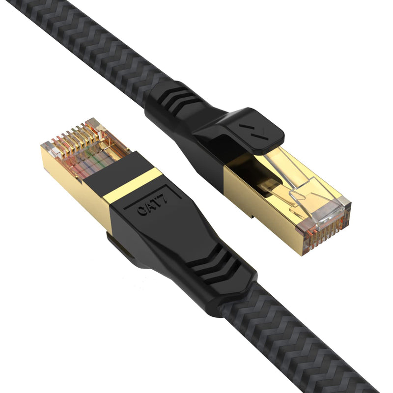  [AUSTRALIA] - Cat 7 Ethernet Cable 65ft, Durable Solid Flat LAN Internet Cable Shielded,High Speed Cat7 Network Wire Long Patch Cord with RJ45 Connector for Gaming PS4, Xbox, PC Laptop Modem Router, Computer
