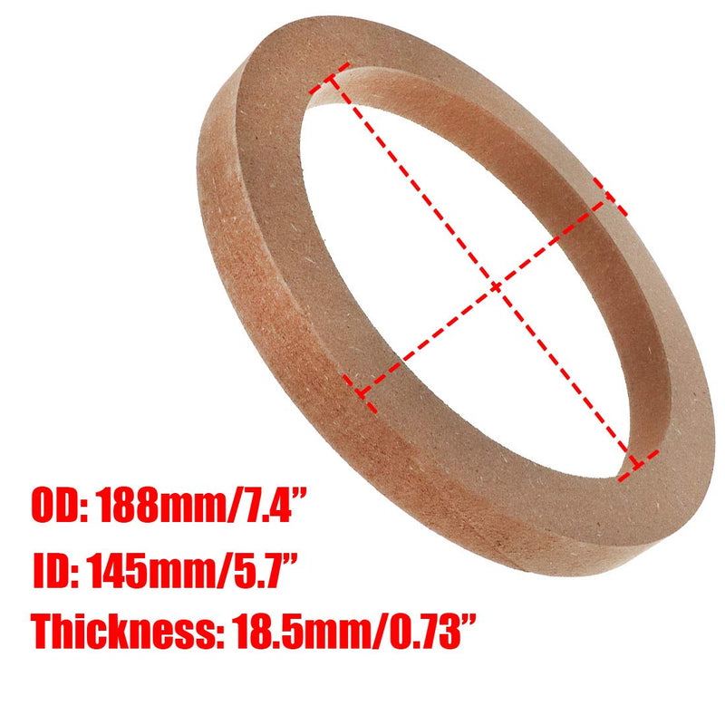  [AUSTRALIA] - AUTUT 2pcs Universal Wooden MDF Speaker Spacer Rings for 6.5-Inch Diameter Wooden Fit for 6.5-Inch