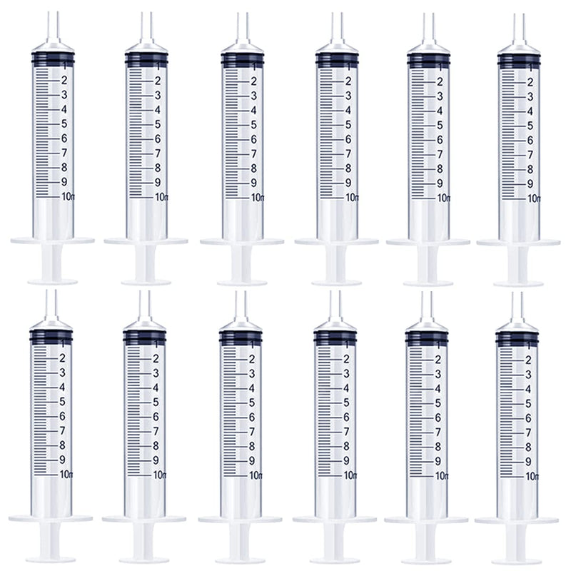  [AUSTRALIA] - 50 Pack 10ml/cc Plastic Syringe Individually Sealed with Measurement for Scientific Labs, Measuring, Refilling, Feeding Pets, Watering Plants, Oil or Glue Applicator (No Needle)