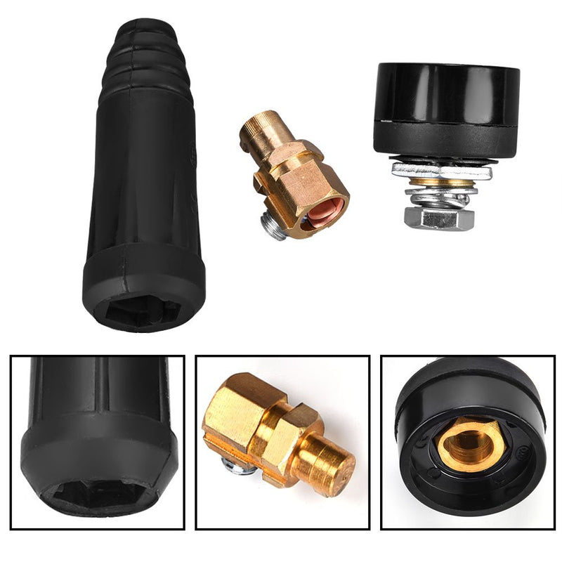  [AUSTRALIA] - DKJ Series European Style Welding Cable Quick Connector Male Plug and Panel Socket Quick Fitting Adapter (DKJ35-50 Black)