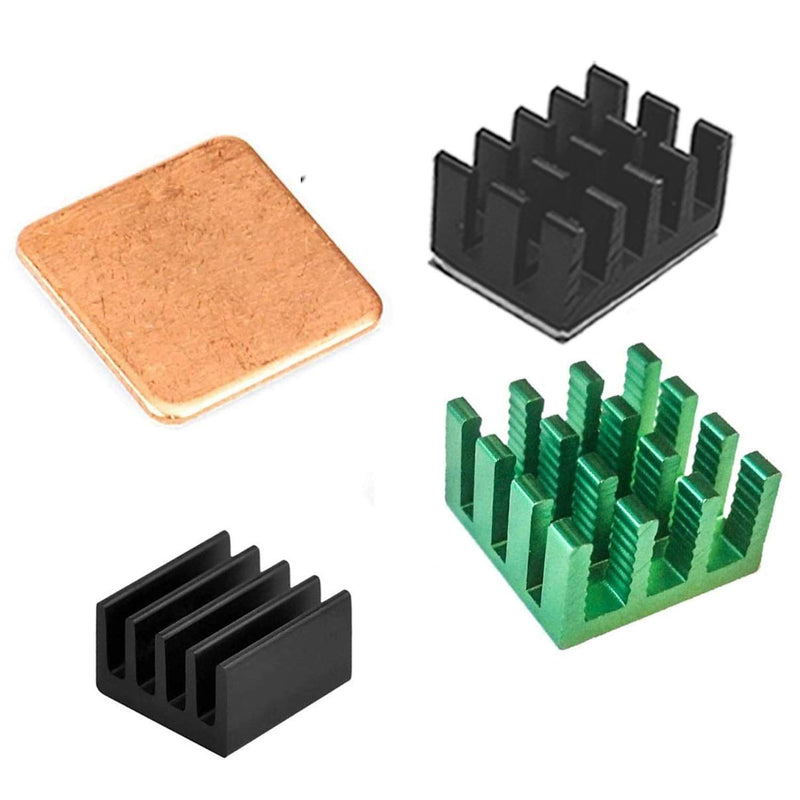 Easycargo 30pcs Raspberry Pi Heatsink Kit Aluminum + Copper + 3M 8810 Thermal Conductive Adhesive Tape for Cooling Cooler Raspberry Pi 4, 3B+, 3B, Pi 2, Pi Model B+ (Green (30pcs)) - LeoForward Australia