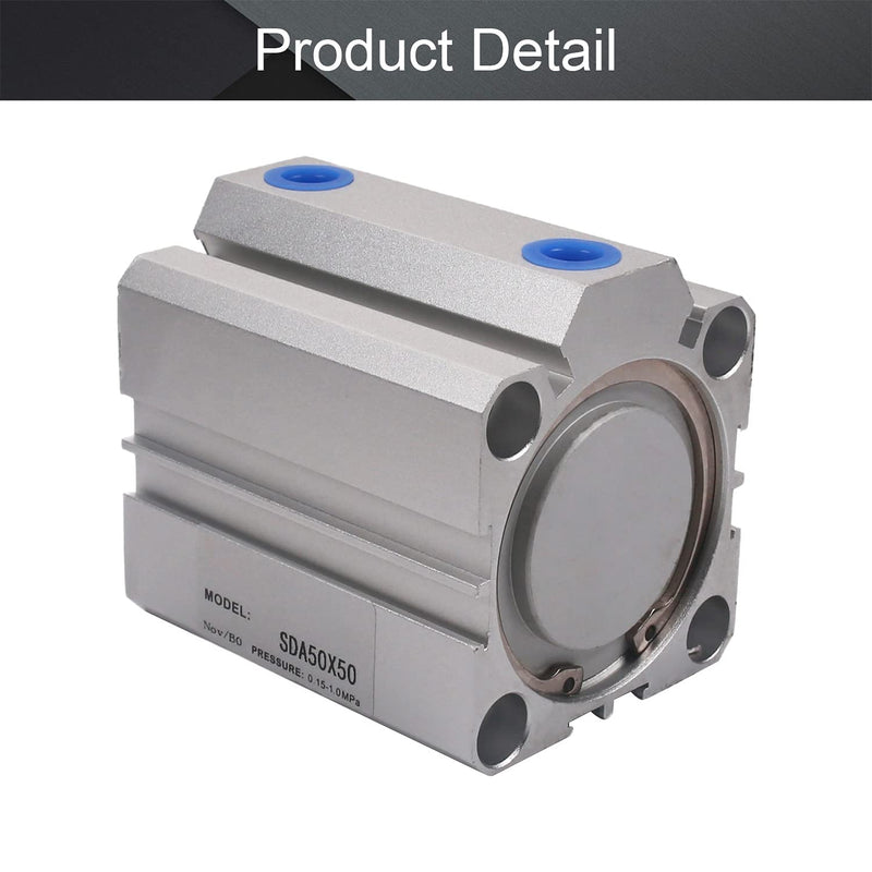  [AUSTRALIA] - Othmro SDA50 x 50 Sealing Thin Air Cylinder Pneumatic Air Cylinders, 50mm/1.97inch Bore 50mm/1.97inch Stroke Aluminium Alloy Pneumatic Components for Pneumatic and Hydraulic Systems 1pcs SDA50x50