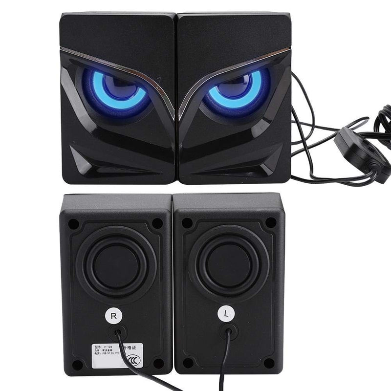  [AUSTRALIA] - Mini Computer Speakers,USB Powered 3.5MM Stereo Audio Cable,Desktop Computer Speakers Low Frequency Wired Speakers for PC,MP3 Player,Laptop,Smartphone(Black)