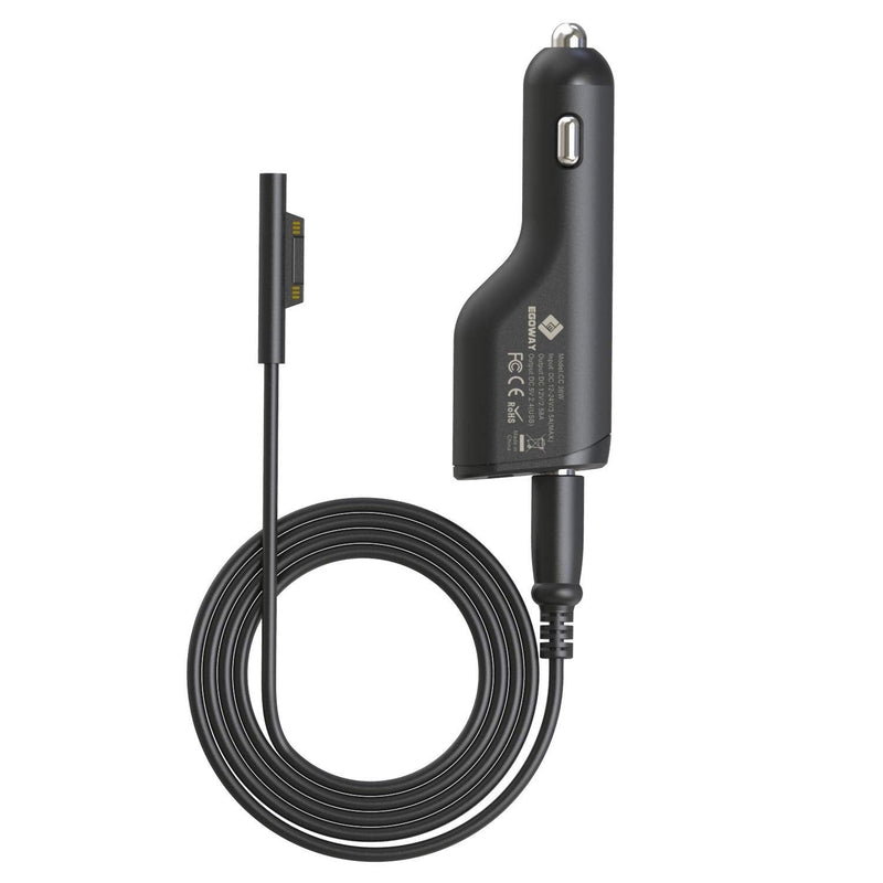  [AUSTRALIA] - Surface Pro Car Charger, E EGOWAY 36W 12V 2.58A Car Charger Power Supply Compatible with Surface Pro 3 Pro 4 Book Go and Surface Laptop with 5V 2.4A USB Fast Charging Port