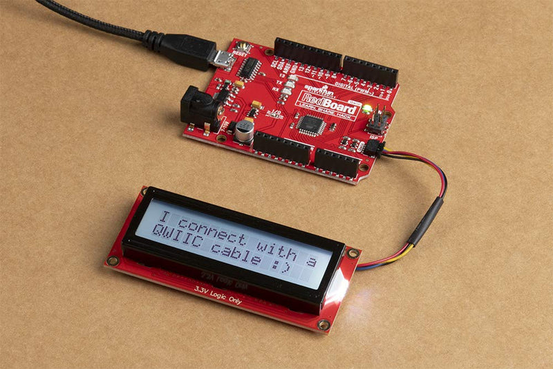  [AUSTRALIA] - SparkFun 16x2 SerLCD - RGB Backlight (Qwiic) - Compatible with Arduino LCD Communicate Over Serial I2C and SPI 3.3V Compatible