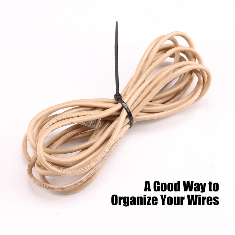  [AUSTRALIA] - Black Zip Ties Assorted Size Cable Zip Tie 400 Pack Wire Zip Ties Outdoor Use 4" +5"+6"+8"+10"and 12" Heavy Duty Zip Ties Assorted for Home Office Use Black