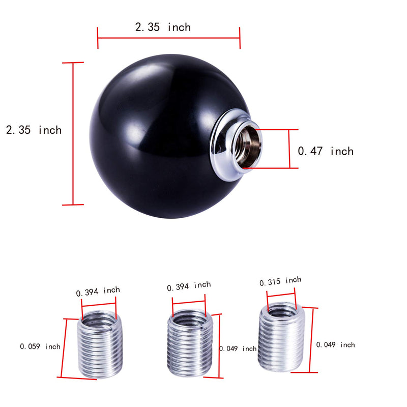  [AUSTRALIA] - Bashineng Round Shift Knob Ball Shape Gear Stick Shifter Head for Universal Manual Automatic Car (Black) black