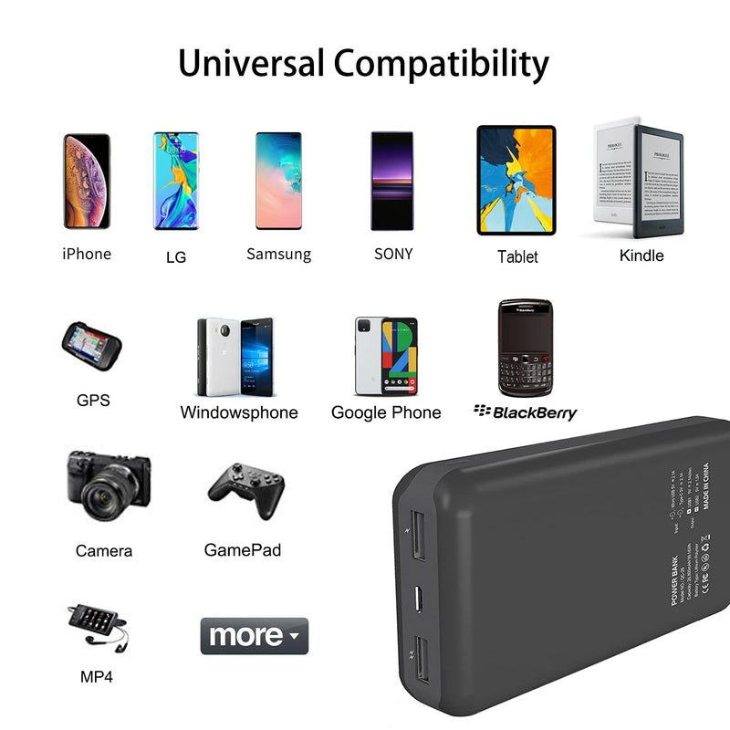  [AUSTRALIA] - Ayeway Battery Pack 5V 26800mAh Portable Charger Power Bank with Dual outlets & LCD Display,External Battery Phone Charger Compatible with iPhone,Samsung Galaxy and More.(USB C for Input ONLY)