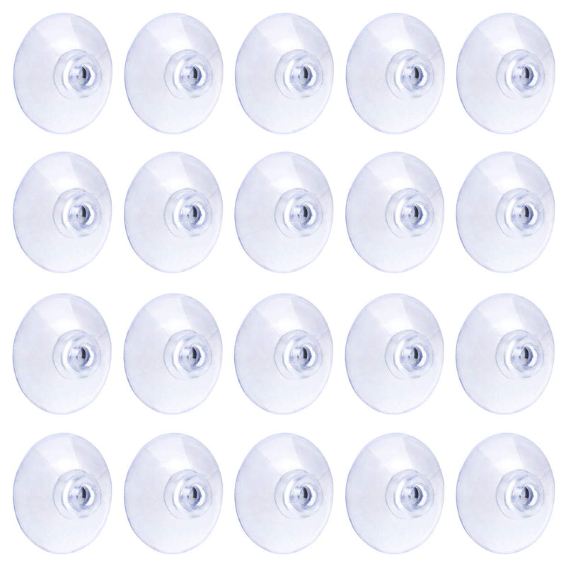  [AUSTRALIA] - Pawfly 20 Pack Clear Suction Cups 1.2 Inch PVC Plastic Sucker Without Hooks for Home Decoration and Organization