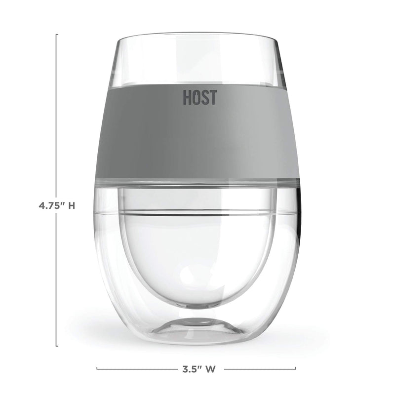  [AUSTRALIA] - HOST Cooling Cup, Set of 2 Double Wall Insulated Freezable Drink Chilling Tumbler with Freezing Gel, Glasses for Red and White Wine, 8.5 oz, Mint