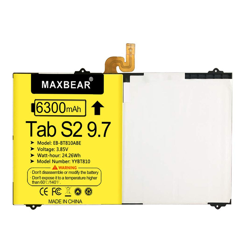 MAXBEAR 6300mAh 3.85V EB-BT810ABE Tablet Replacement Battery for Samsung Galaxy Tab S2 9.7 inch T817V T817 T815C T815 T813 T810 SM-T817W SM-T817T Series EB-BT810ABA with Repair Tool Kit - LeoForward Australia