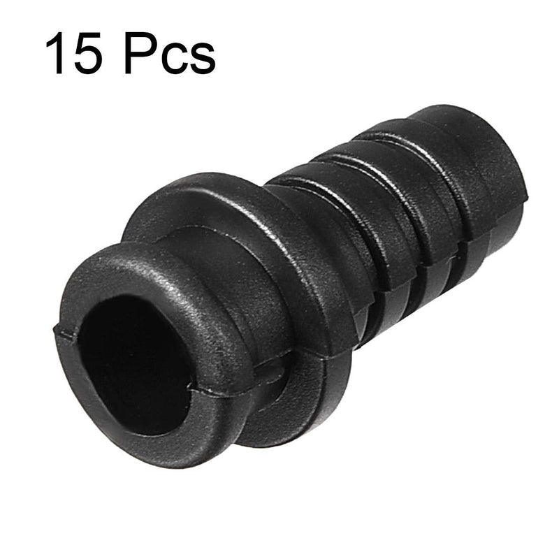  [AUSTRALIA] - uxcell 15pcs 8-7mm PVC Strain Relief Cord Boot Protector Power Tool Hose Black