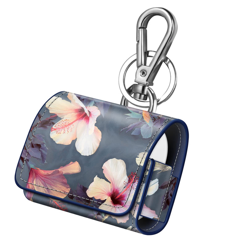  [AUSTRALIA] - Fintie Case for Airpods 3 2021, Premium PU Leather Magnet Closure Portable Skin Cover with Metal Clasp and Keychain for AirPods 3rd Generation (Blooming Hibiscus) Z-Blooming Hibiscus