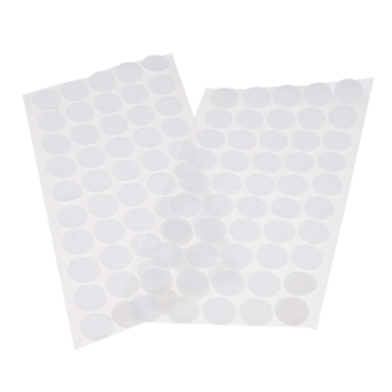  [AUSTRALIA] - Micro Traders 0.79inch White Self-Adhesive Dots Sticky Back Coins Hook and Loop Tapes 100 Pairs